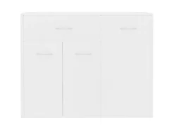 Aparador de madera contrachapada blanco 88x30x70 cm ES29871