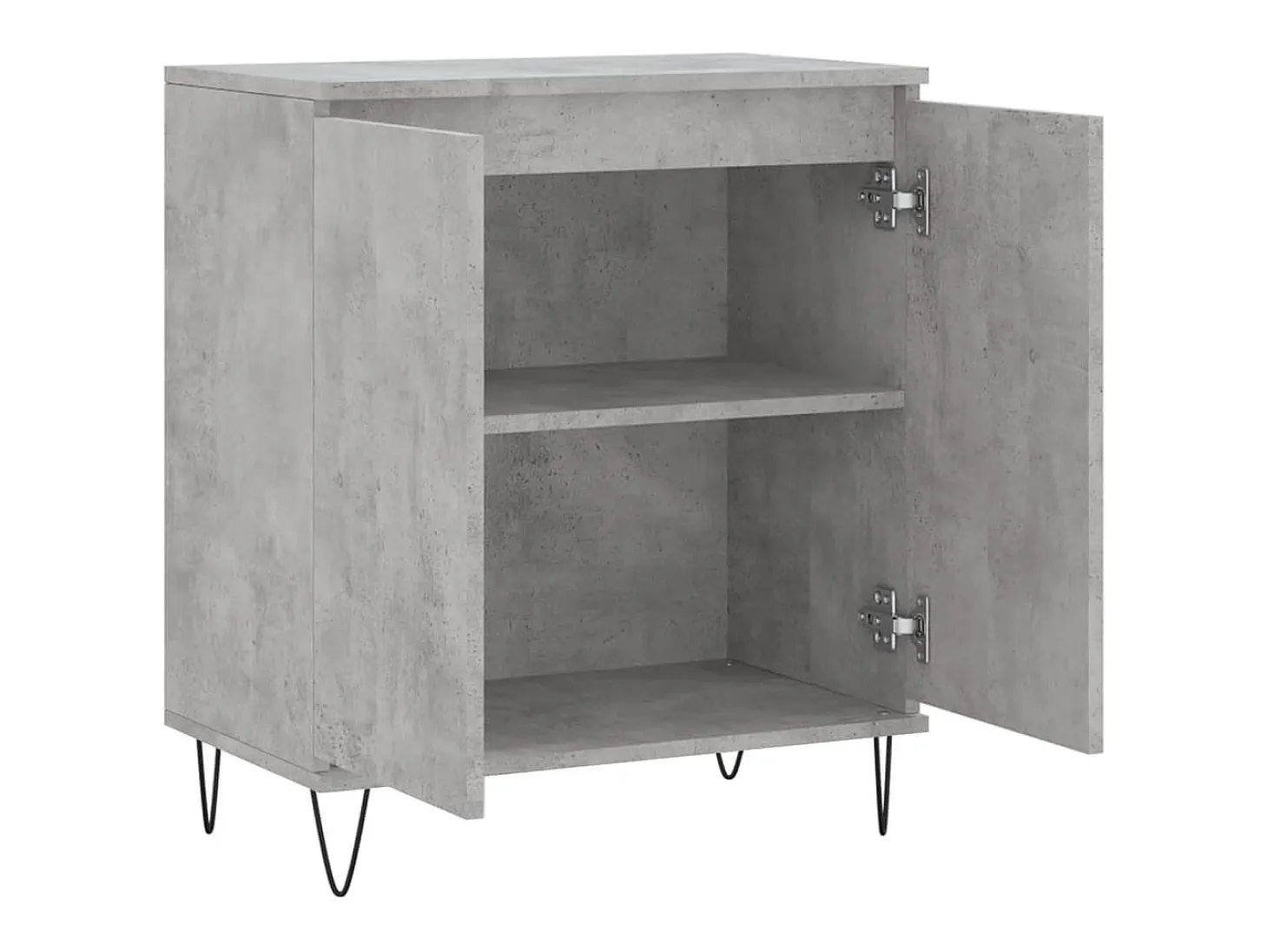 Aparador de madera contrachapada gris hormigón 60x35x70 cm