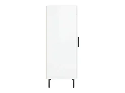 Aparador de madera contrachapada blanco brillante 34,5x34x90 cm