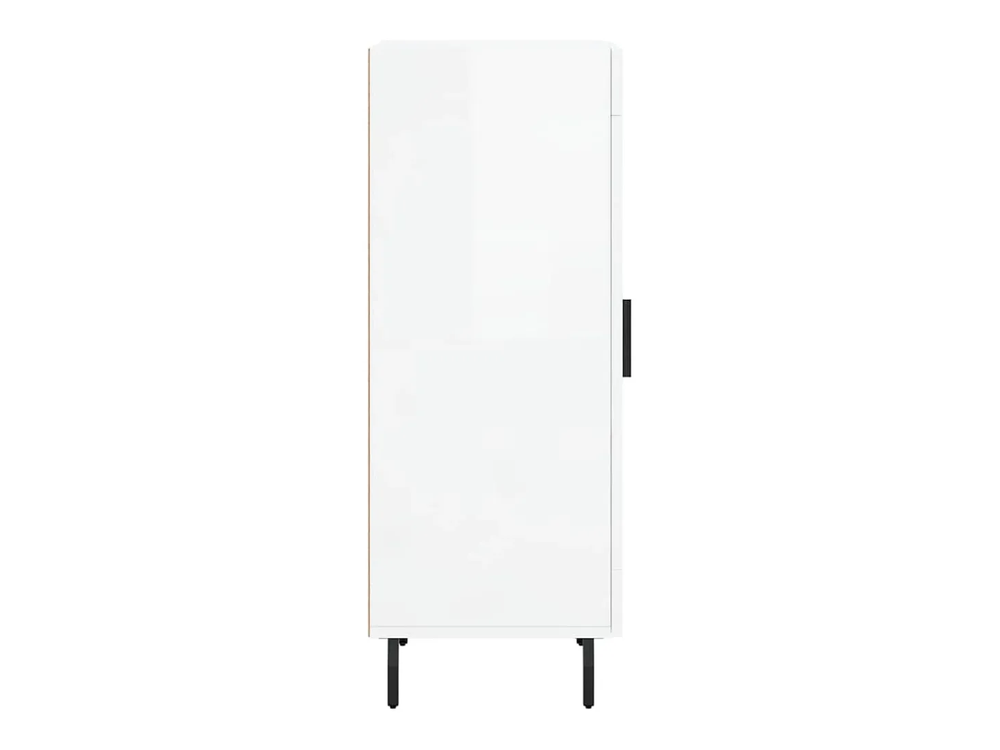 Aparador de madera contrachapada blanco brillante 34,5x34x90 cm