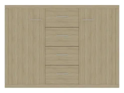 Aparador de madera contrachapada color roble Sonoma 60x30x70 cm