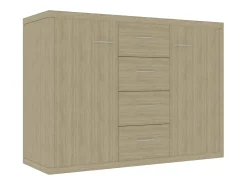 Aparador de madera contrachapada color roble Sonoma 60x30x70 cm