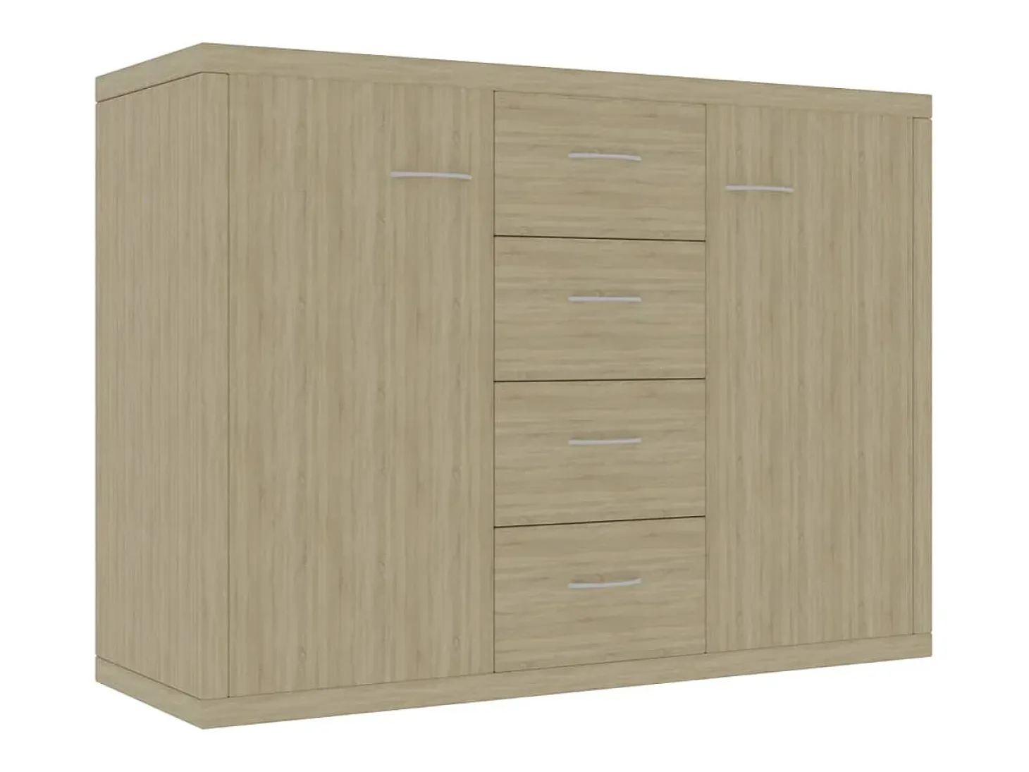Aparador de madera contrachapada color roble Sonoma 60x30x70 cm