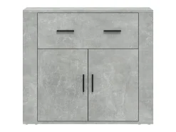 Aparador de madera contrachapada gris hormigón 80x33x70 cm ES672261