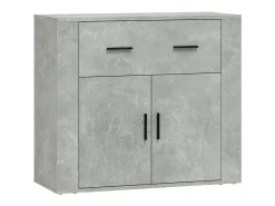 Aparador de madera contrachapada gris hormigón 80x33x70 cm ES672261