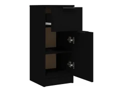 Aparador de madera contrachapada negro 30x30x70 cm