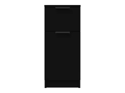 Aparador de madera contrachapada negro 30x30x70 cm