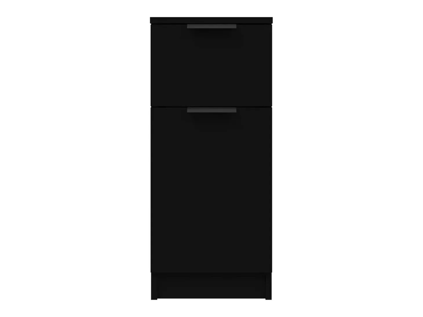 Aparador de madera contrachapada negro 30x30x70 cm