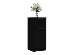 Aparador de madera contrachapada negro 30x30x70 cm