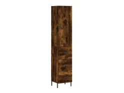 Aparador de madera contrachapada roble ahumado 34,5x34x180 cm ES99795