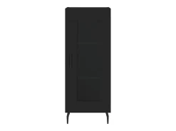 Aparador de madera contrachapada negro 34,5x34x90 cm