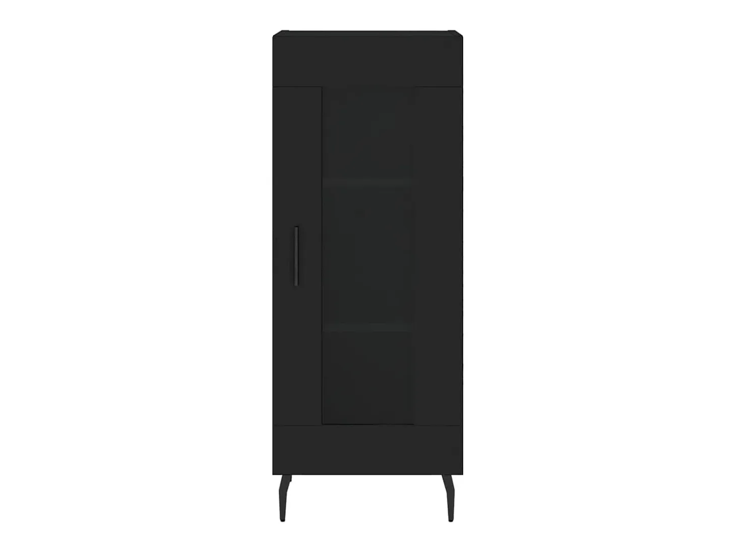 Aparador de madera contrachapada negro 34,5x34x90 cm