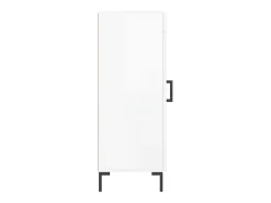 Aparador de madera contrachapada blanco brillante 34,5x34x90 cm
