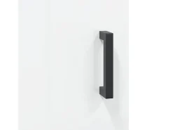 Aparador de madera contrachapada blanco brillante 34,5x34x90 cm