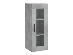 Aparador de madera contrachapada gris hormigón 34,5x34x180 cm