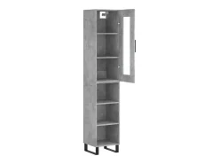 Aparador de madera contrachapada gris hormigón 34,5x34x180 cm