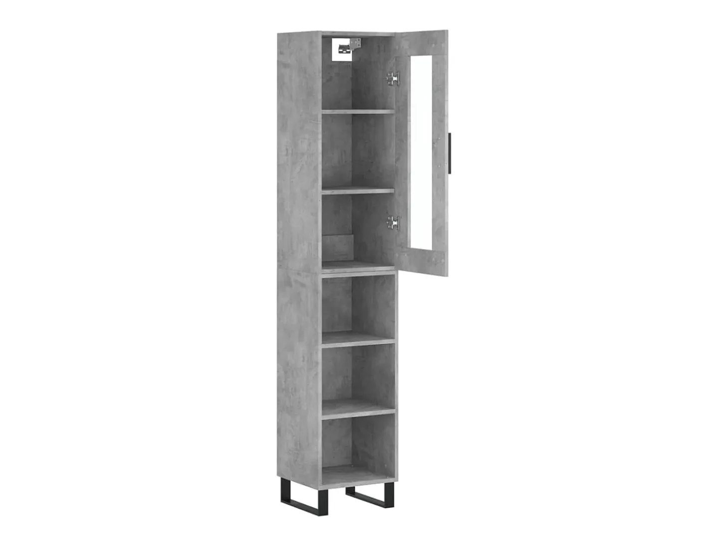 Aparador de madera contrachapada gris hormigón 34,5x34x180 cm
