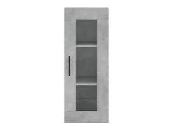 Aparador de madera contrachapada gris hormigón 34,5x34x180 cm