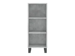 Aparador de madera contrachapada gris hormigón 34,5x34x180 cm
