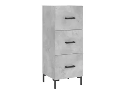 Aparador de madera contrachapada gris hormigón 34,5x34x90 cm ES10331