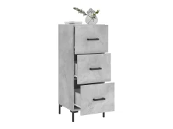 Aparador de madera contrachapada gris hormigón 34,5x34x90 cm ES10331