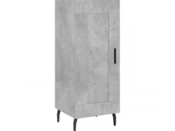 Aparador de madera contrachapada gris hormigón 34,5x34x180 cm ES30902