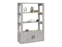 Aparador de madera contrachapada gris hormigón 80x30x119,5 cm ES16661
