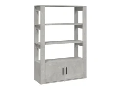 Aparador de madera contrachapada gris hormigón 80x30x119,5 cm ES16661