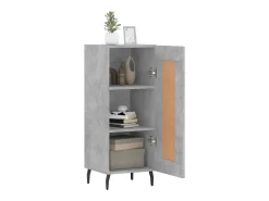 Aparador de madera contrachapada gris hormigón 34,5x34x90 cm
