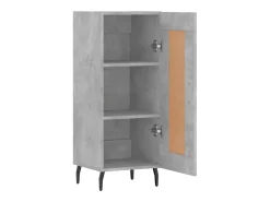 Aparador de madera contrachapada gris hormigón 34,5x34x90 cm