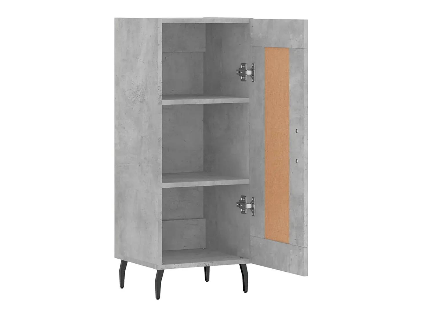 Aparador de madera contrachapada gris hormigón 34,5x34x90 cm