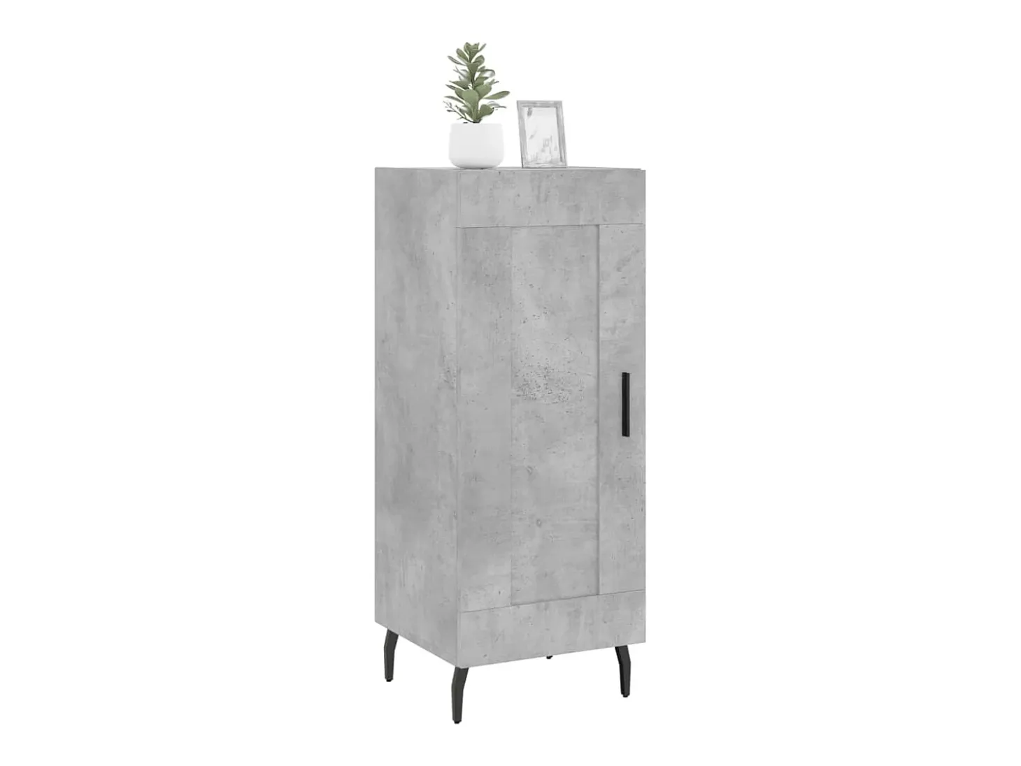 Aparador de madera contrachapada gris hormigón 34,5x34x90 cm