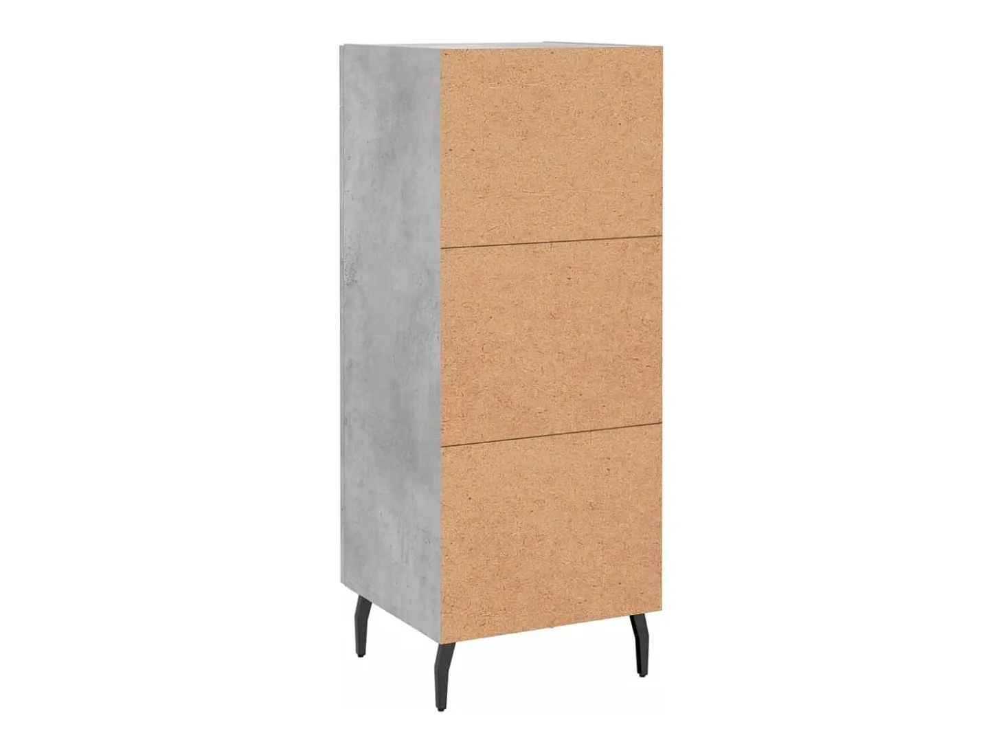 Aparador de madera contrachapada gris hormigón 34,5x34x90 cm