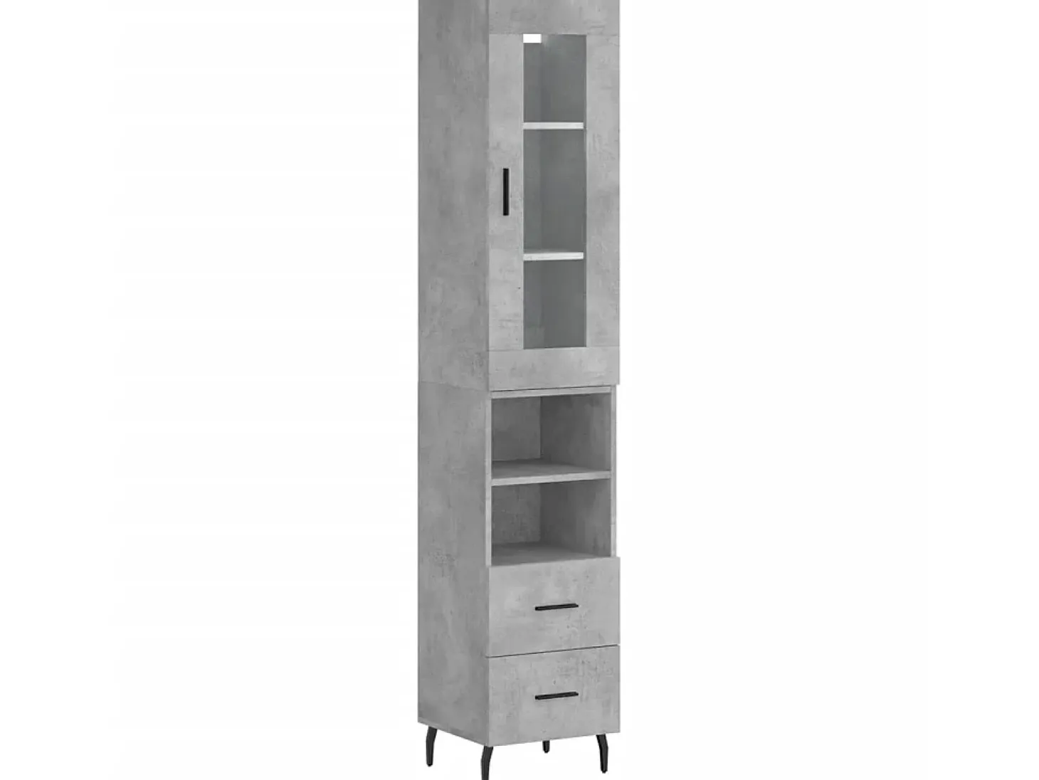 Aparador de madera contrachapada gris hormigón 34,5x34x180 cm ES45075