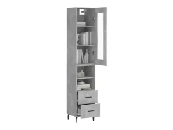 Aparador de madera contrachapada gris hormigón 34,5x34x180 cm ES45075