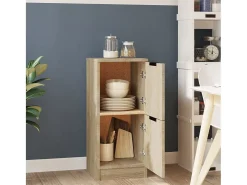 Aparador de madera contrachapada roble Sonoma 30x30x70 cm