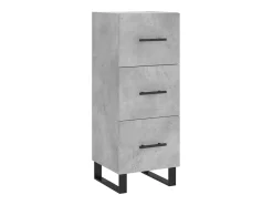 Aparador de madera contrachapada gris hormigón 34,5x34x180 cm ES51250