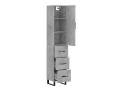 Aparador de madera contrachapada gris hormigón 34,5x34x180 cm ES51250