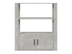 Aparador de madera contrachapada gris hormigón 80x30x90 cm
