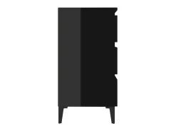 Aparador de madera contrachapada negro brillante 60x35x69 cm