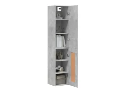 Aparador de madera contrachapada gris hormigón 34,5x34x180 cm ES50017