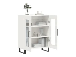 Aparador de madera contrachapada blanco brillante 69,5x34x90 cm ES61151