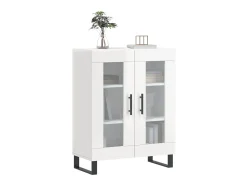 Aparador de madera contrachapada blanco brillante 69,5x34x90 cm ES61151