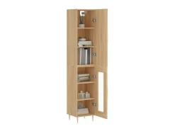 Aparador de madera contrachapada roble Sonoma 34,5x34x180 cm ES86010