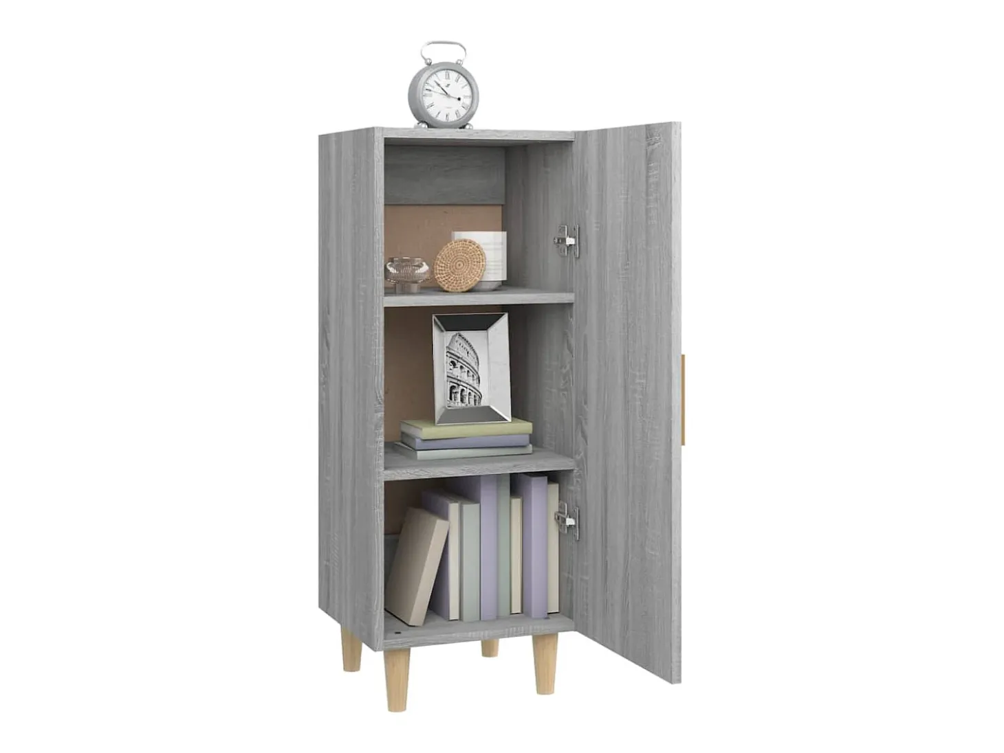 Aparador de madera contrachapada gris Sonoma 34,5x34x90 cm
