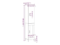 Aparador de madera contrachapada roble Sonoma 34,5x34x180 cm