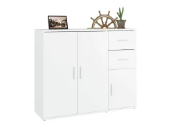 Aparador de madera contrachapada blanco 91x29,5x75 cm ES63396