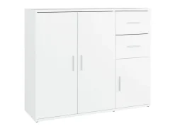 Aparador de madera contrachapada blanco 91x29,5x75 cm ES63396