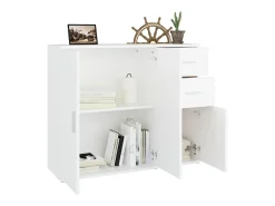 Aparador de madera contrachapada blanco 91x29,5x75 cm ES63396