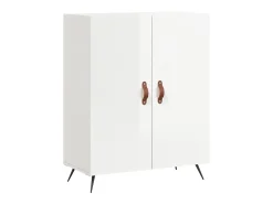 Aparador de madera contrachapada blanco brillante 69,5x34x90 cm ES35482